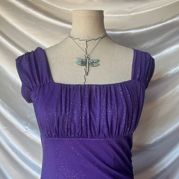 Jody California Purple Sparkle long maxi/prom dress - Picture 3 of 8